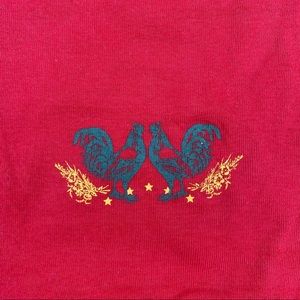 J.crew red cotton short sleeve t-shirt rooster women’s small